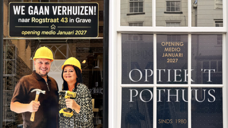Werk aan de winkel! - Optiek ’t Pothuus in Grave verhuist van Klinkerstraat naar Rogstraat